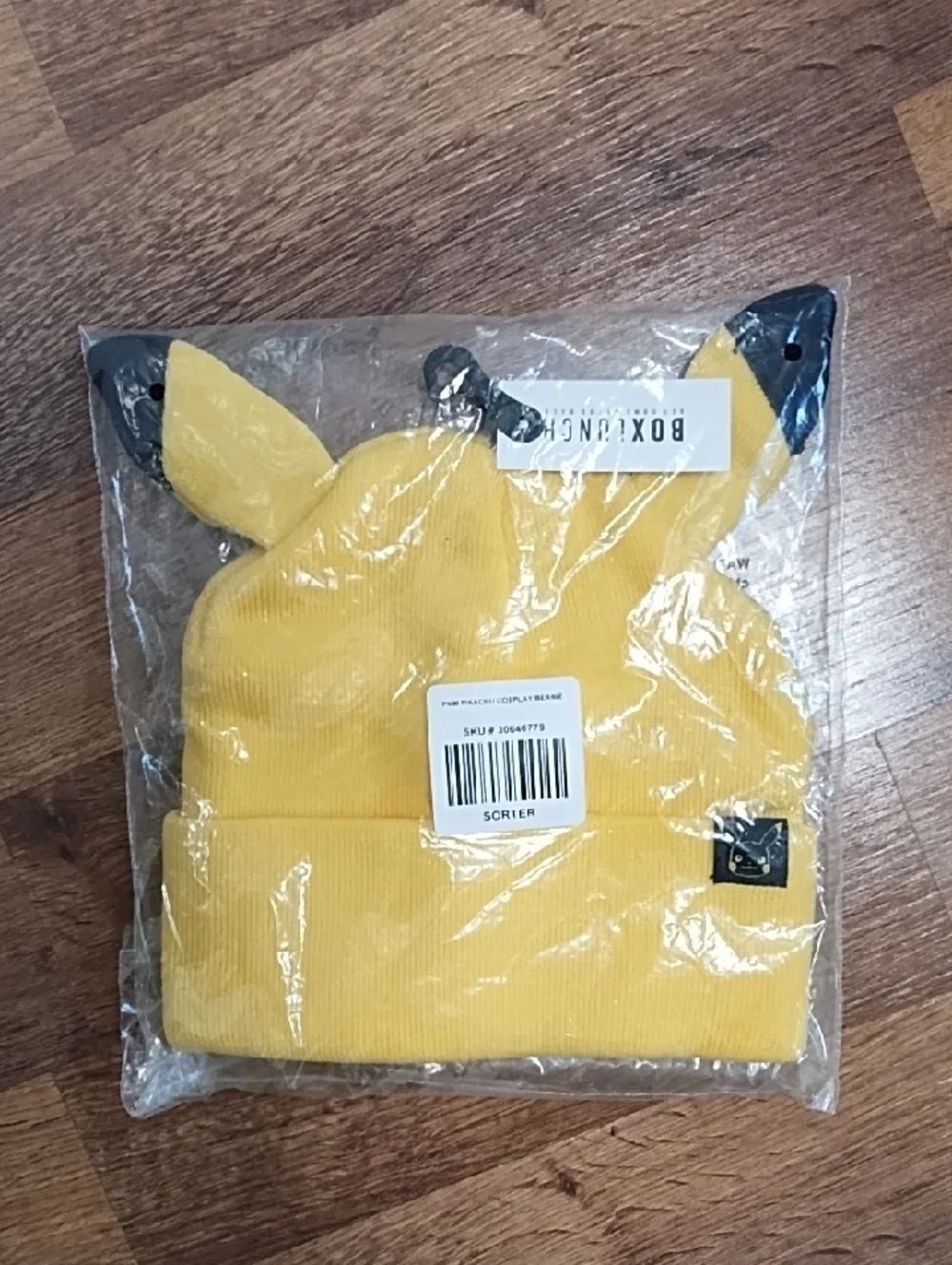Pokemon Yellow Knit Beanie Hat with Ear Accents